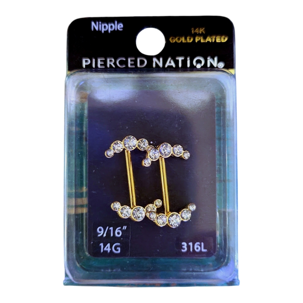 BNIP! Gold Nipple Jewelry by Pierced Nation